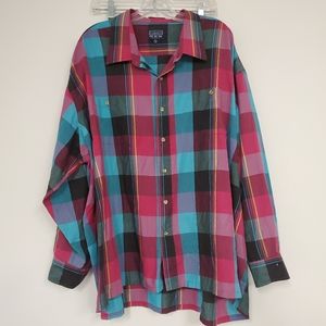 BOULEVARD FOR BIG MEN size 4xl plaid button shirt